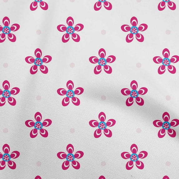 oneOone Cotton Poplin Twill Fuschia Pink Fabric Florals Craft Projects Decor Fabric Printed By The Yard 56 Inch Wide