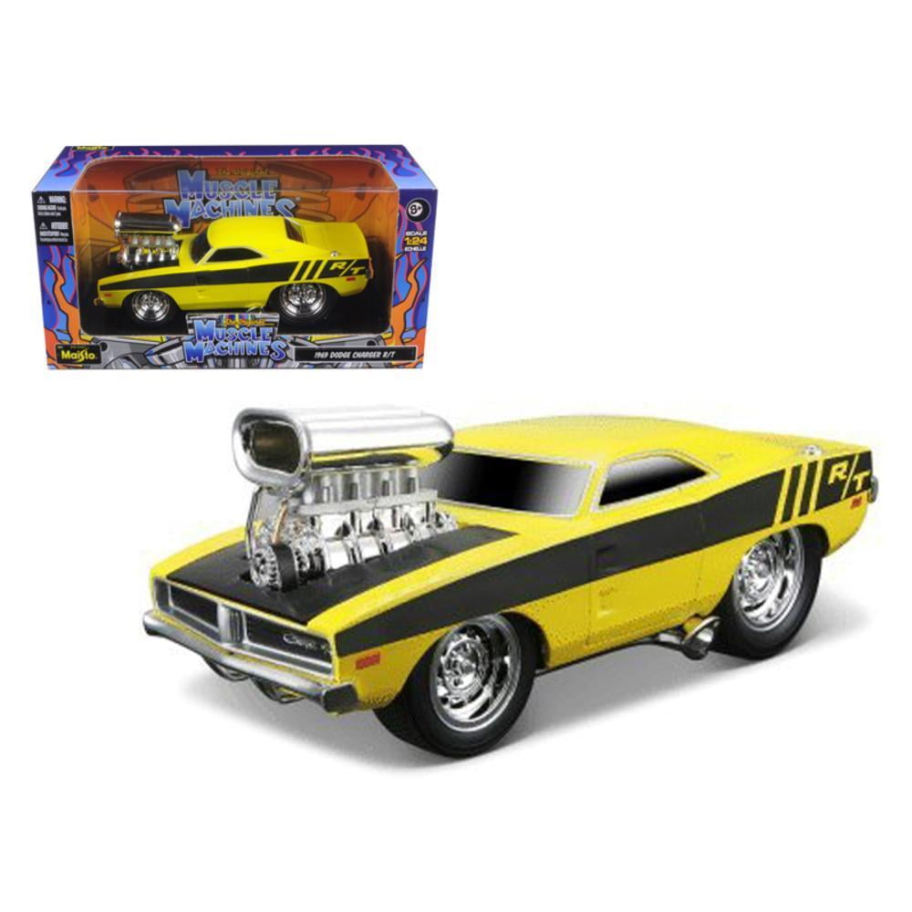 Maisto 1:24 Scale 1969 Dodge Charger R/T Hemi Yellow Gasser Muscle