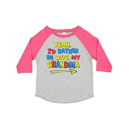 

Inktastic Yeah I d Rather Be with My Grandma in Red Yellow and Blue Gift Toddler Boy or Toddler Girl T-Shirt
