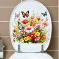 thumbnail image 4 of Furvclv Bathroom Toilet Seat Sticker Butterfly Flower Grass Self-Adhesive Toilet Lid Decals Removable Stickers For Bathroom Restroom Power Switch Home Decor, 4 of 9