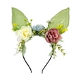 thumbnail image 4 of Diadema con orejas de conejo de Pascua, bonita diadema con orejas, diadema de flores, para disfrazarse. Verde, 4 of 9
