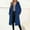 #Blue, variant on George Women's Casual Warm Solid Color Hooded Wool Coat with Pockets and Buttons for Winter,Black,Size S
