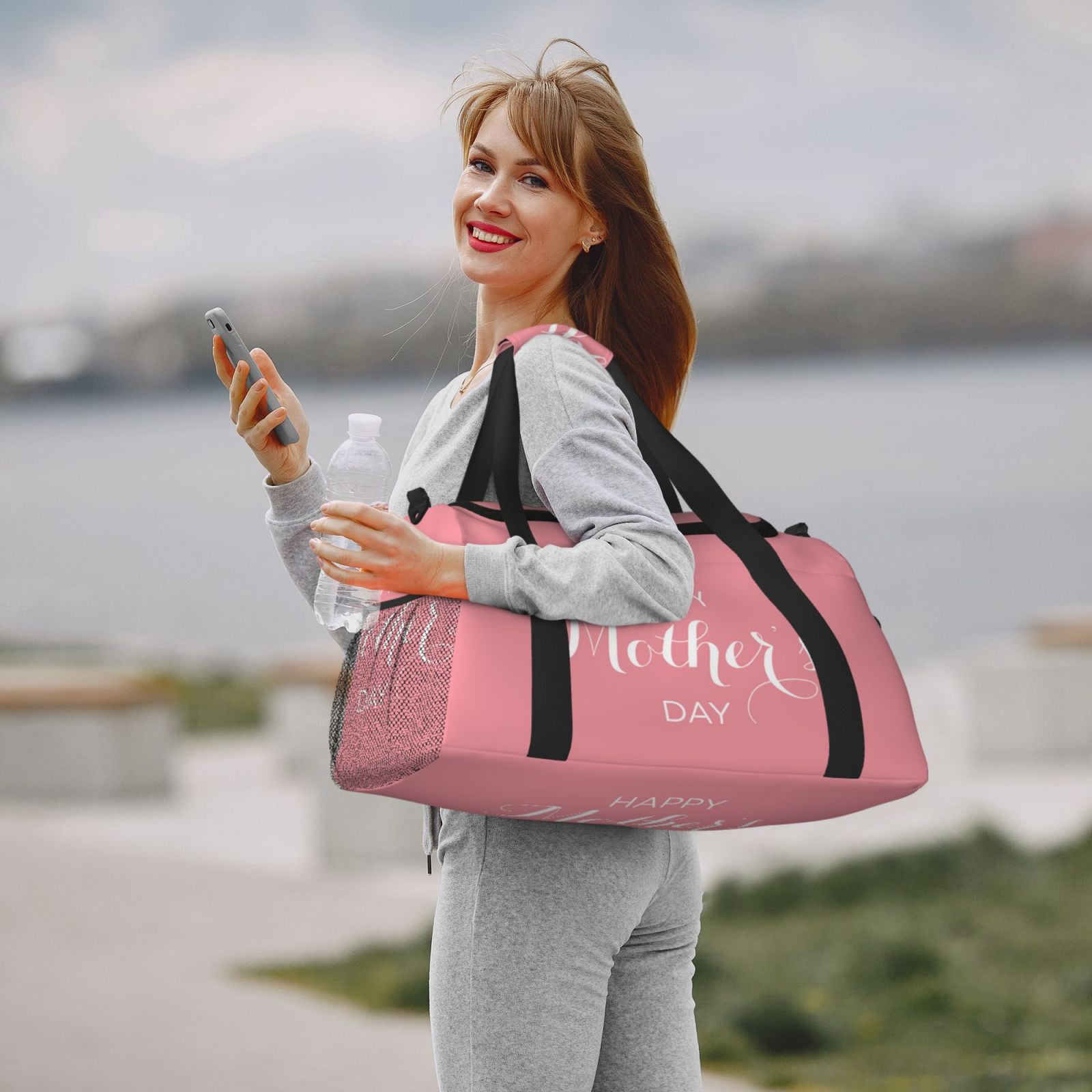 Fuzoiu Happy Mother's Day Print Travel Duffle Bag,Carry On Tote Bags,Duffel Bag,Sport Gym Bag, Hospital Bag for Labor and Delivery, Overnight Bag,Luggage Bag
