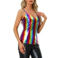 thumbnail image 4 of Camiseta sin mangas metálica para mujer INSPIRE CHIC con tirantes espagueti y espalda descubierta M Multicolor, 4 of 6