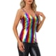 thumbnail image 4 of Camiseta sin mangas metálica para mujer INSPIRE CHIC con tirantes espagueti y espalda descubierta M Multicolor, 4 of 6