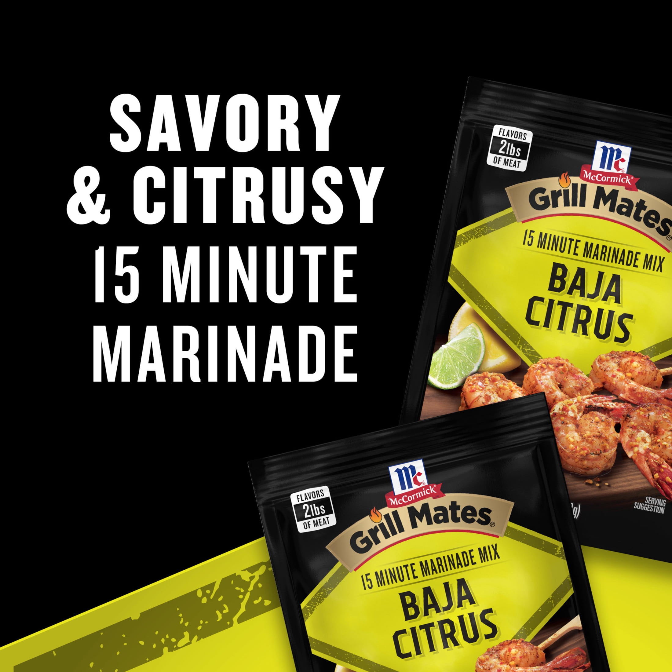 (12 pack) Grill Mates Seasoning Mix, Baja Citrus Marinade, 1.0 oz Packet