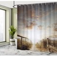 thumbnail image 4 of Ambesonne Beach Pathway Shower Curtain, Walkway Tranquil Dusk, 69"Wx75"L, Multicolor, 4 of 4