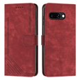 thumbnail image 1 of For Google Pixel 9a Case Imprinted Lines Leather Phone Cover Folding Stand - Green, 1 of 5