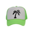 thumbnail image 1 of Men's Palm Tree Cap Snapback Trucker Hat, White/Neon Green, 1 of 2