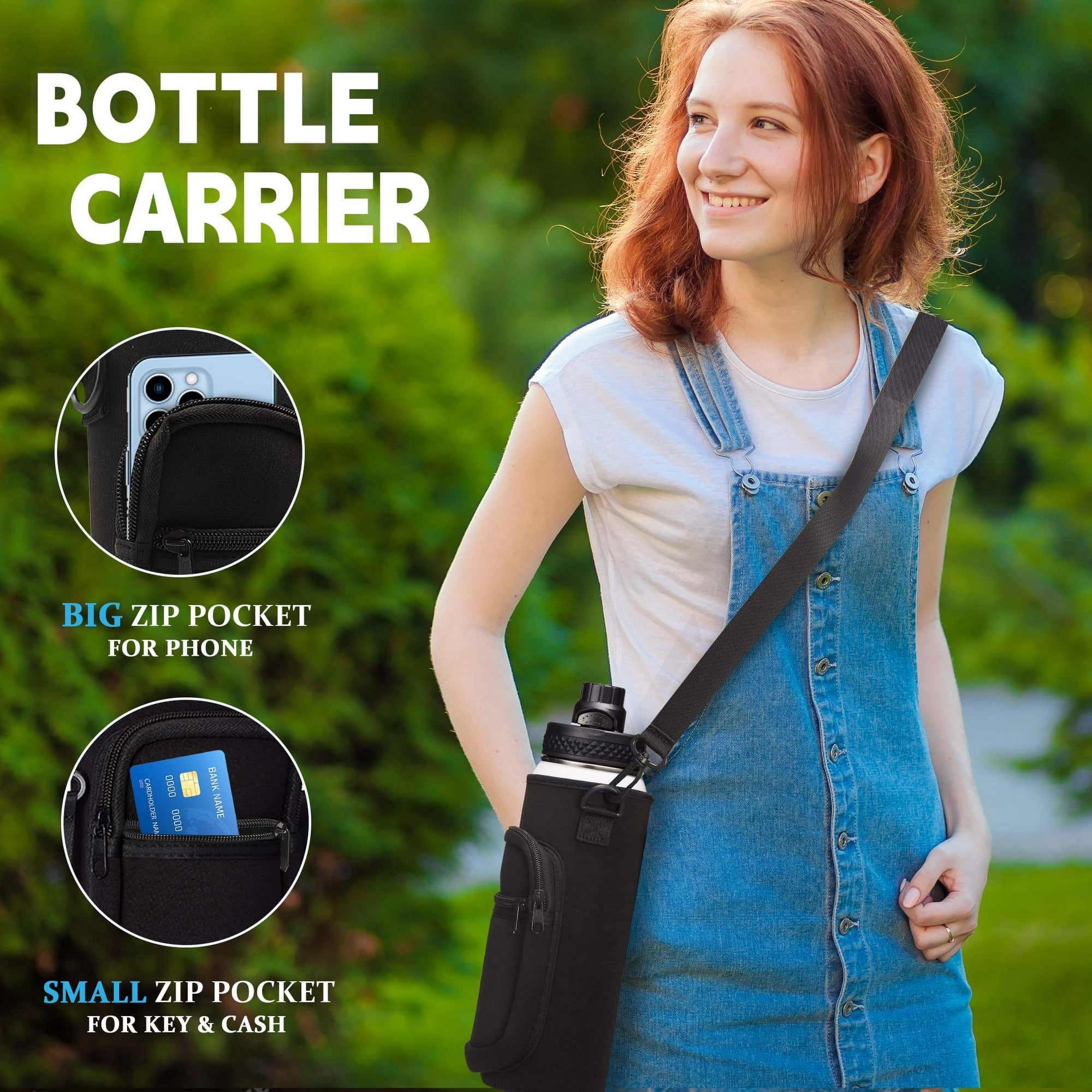 40oz Insulated Water Bottle with Straw & Spout Lid, Cold-48H Hot-24H, Stainless Steel Water Jug Sport Metal Flask w/ Paracord Handle,Carrier Bag,Boot