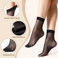 thumbnail image 2 of 12 Pairs Women's Ankle High Sheer Socks for Women Nylon Socks Soft Tight Hosiery with Reinforced Toe, 2 of 6
