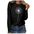 thumbnail image 1 of Pompotops T-shirt Décontracté Imprimé pour Femmes Col Rond Manches Longues Blouse, 1 of 5