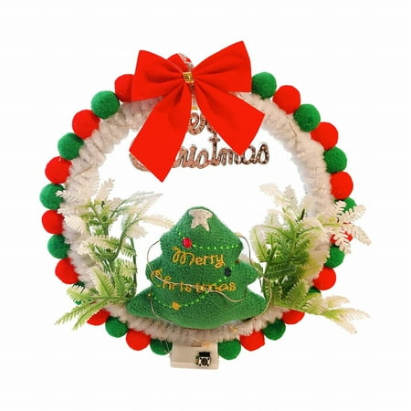 

Coopserbil Handmade DIY Creative Christmas Pendant With Light Wreath Family Window Christmas Decorations Decorative Pendant Material Bag 8 Inch Christmas Wreath Super Holiday Wreath