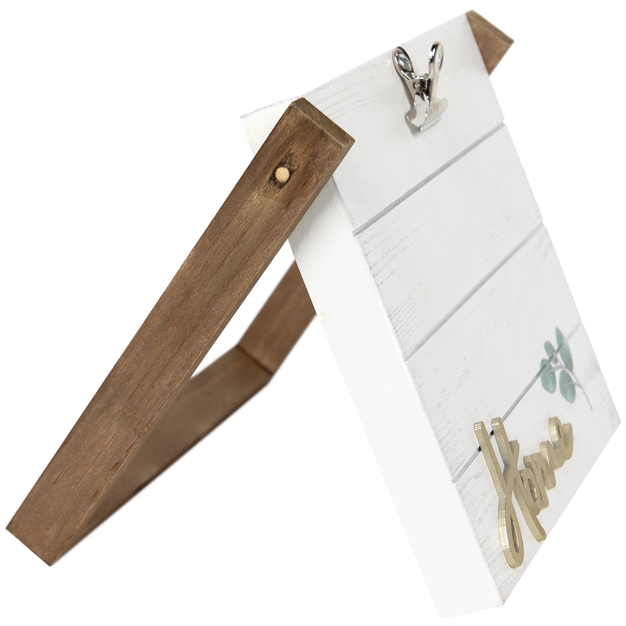 Northlight 'Home' Picture Frame with Metal Clip - for 5" x 7" Photo - 8.5" - White and Gold