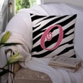 thumbnail image 3 of Letter O Initial  Zebra Stripe and Pink Fabric Decorative Pillow, 3 of 4