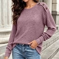 thumbnail image 5 of Inverlee Womens Crewneck Long Sleeve Ribbed Button Shoulder Pullover Loose Soft Knit for Casual Daily Sweater Oversized Relaxed Fit Autumn Layering BlouseS-XXL, 5 of 8