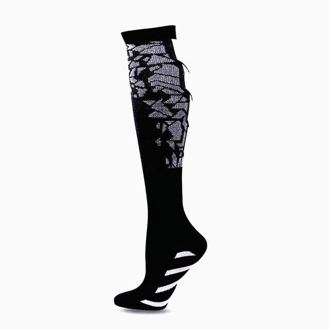 LNGOOR Bas de Compression Médicaux Varices Nylon Bas Médicaux d'Infirmière Adaptés au Sport Bas de Compression Noirs pour Anti-Fatigue