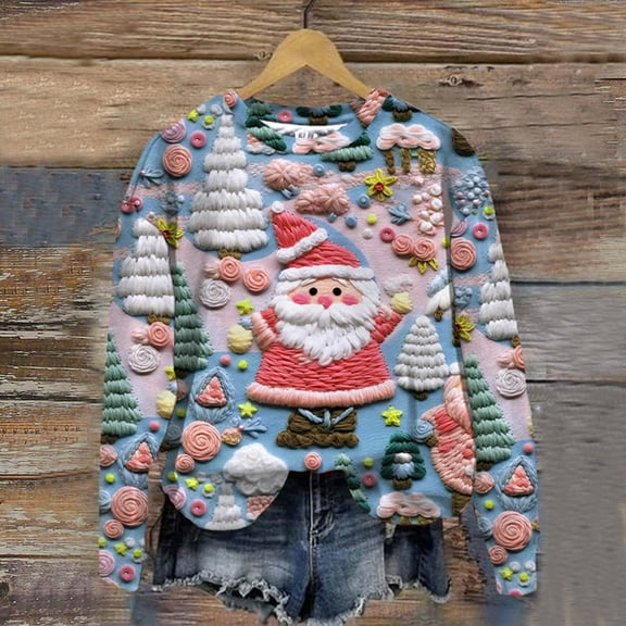 Cowsor Girls Sweatshirts Kids Cute Graphic Crewneck Pullover Tops Xmas Long Sleeve Holiday Shirts