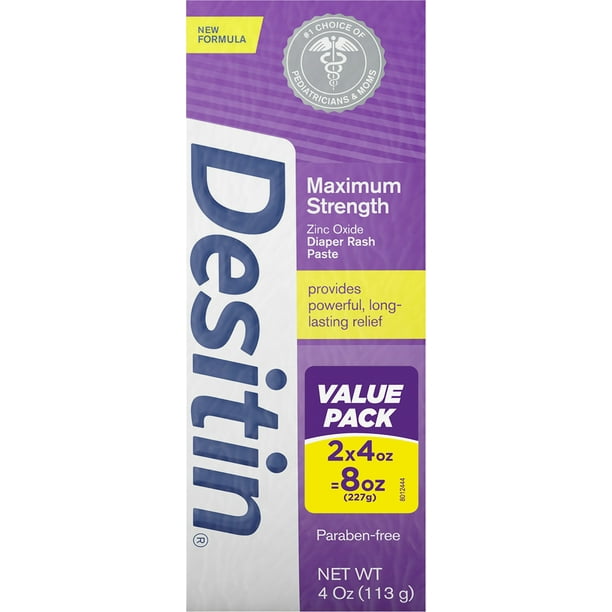 Desitin Maximum Strength Baby Diaper Rash Cream with Zinc Oxide, Twin Pack, 2 x 4 oz Walmart