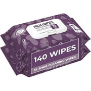 Air Jungles Shoe Cleaning Wipes 70 Count (Pack of 2), Dual-Textured Quick Clean for Sneakers, Boots, Foam Clogs, Extra Large 7 x 7 inch Removes Dirt, Grime, Safe on Colors & Finishes