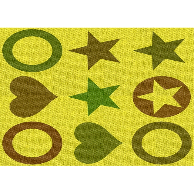 Ahgly Company Tapis Rectangulaire Lavable en Machine Intérieur Transitionnel Jaune Canari, 6 Pieds x 9 Pieds