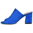 thumbnail image 3 of Journee Womens Adelaide Peep Toe Slip On Block Heel Sandals, Widths Available, 3 of 10