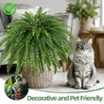 thumbnail image 5 of CandWuom Artificial Boston Fern Bush- Set of 2 Large Artificial Ferns for Outdoors, 45Inch Large Faux Ferns, Suitable for Office & Living Room Decor, 60Branches for Each Bouquet, 5 of 8