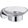 thumbnail image 1 of Jabonera de cristal para baño moderna, redonda, montada en la pared, con soporte cromado, 1 of 4