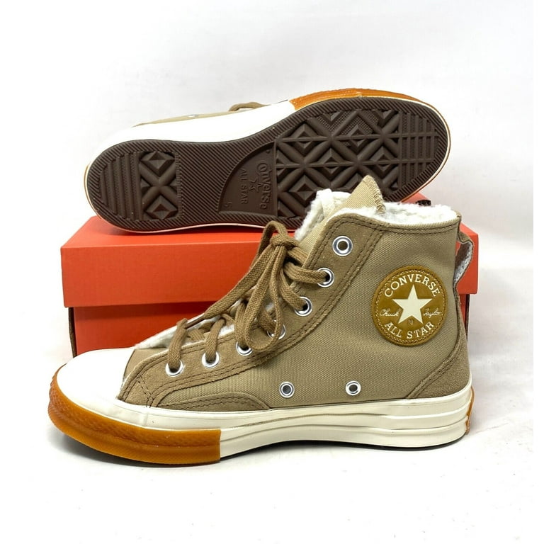 Converse Chuck 70 Sneakers High Faux Fur Canvas Suede Khaki Casual A04410C