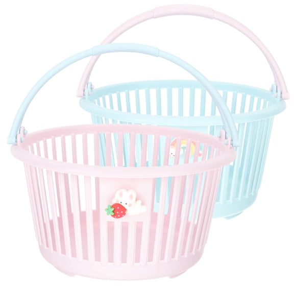 MERRYHAPY 2-Pack Plastic Storage Baskets Assorted Colors for Home Organization and Family Use