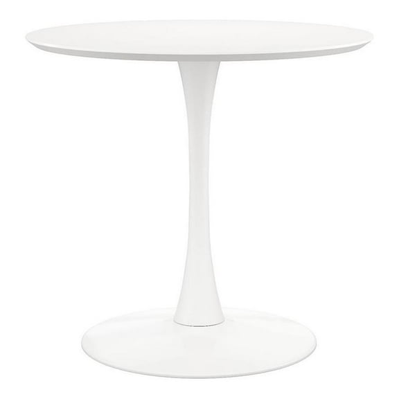 Aron Living Rose Contemporary 36" Mid-Century Wood Top Dining Table in White
