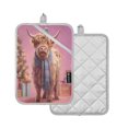 thumbnail image 2 of 2 Pack Pot Holders for Kitchen Heat Resistant Hot Pads Sets for Cooking Baking Cow Wearing Christmas, 2 of 7