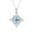 Aquamarine, variant on Celtic Knot Necklace for Women, Cushion Cut Birthstone Pendant Necklace, Birthday Jewelry Gift for Mother Wife Friends