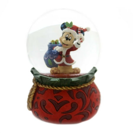 Jim Shore Donald Duck - Jim Shore BRINGING HOLIDAY CHEER Glass Santa Mickey Waterball 6001360