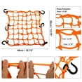 thumbnail image 2 of 1 Pcs 40x40cm 49 Holes Motorcycle Luggage Cargo Net Storage Bag with 6 Hooks Stretchable Orange, 2 of 6