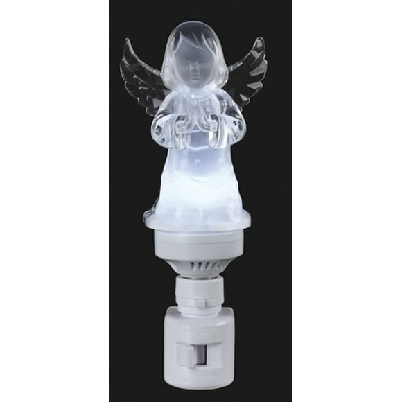 6.5" Icy Crystal LED Lighted Praying Angel Christmas Night Light