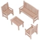 thumbnail image 5 of Muebles en miniatura para casa de muñecas, silla de banco de madera, juego de muebles de jardín para decoración de casa de muñecas a escala 1:12, 4 Uds., 5 of 8