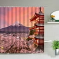 thumbnail image 2 of Japanese Scenery Theme Shower Curtain Tower Japan Mount Fuji Landscape Cherry Blossom Flower Bathroom Curtains Set r, 2 of 7