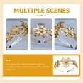 thumbnail image 2 of Miangastore Golden Metal Headband for Women Photo Props Delicate Double Layer Flower Crown for Party Use, 2 of 8