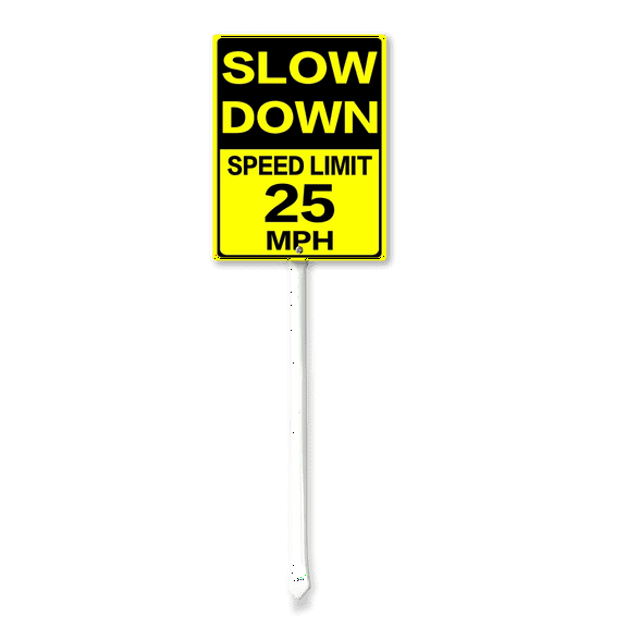 Eveokoki Please Slow Down Speed Limit 25mph Yard Sign with Stakes 8in×12in, Sturdy Aluminum Yard Signs Rust Free, Street Slow Down Decorations Sign Traffic Signs for Garden Lawn Street Outdoor