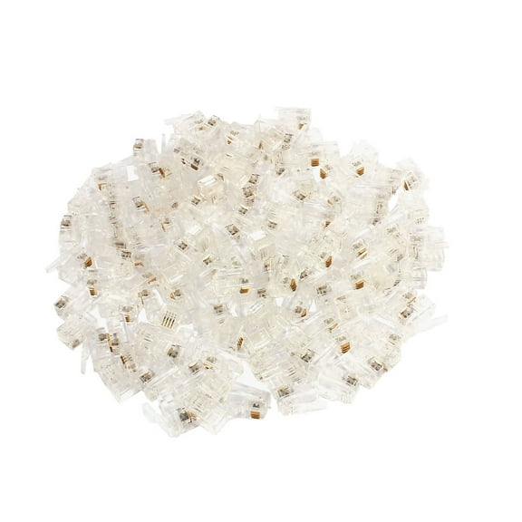 120 Pcs RJ9 4P4C Telephone Cable End Phone Adapter Connector Modular Plug