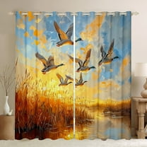 Manfei Mallard Duck Black Out Curtains,Rustic Farmhouse Cabin Curtains Pack of 2 (42x63 Each),Oil Painting Bedroom Curtains For Teens,Super Cozy Room Decor