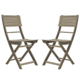 thumbnail image 4 of Tcbosik Outdoor Folding Chairs Set of 2, Wood Dining Chair, Armless Chair for Porch, Deck, Backyard, Poolside, Grey, 4 of 9