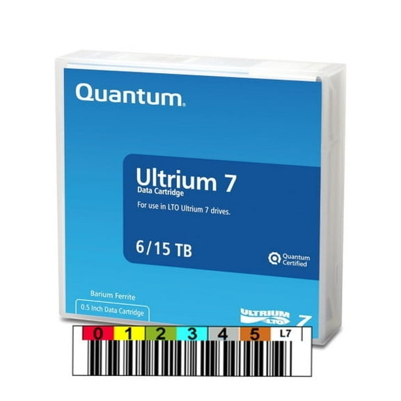 Quantum LTO 7 Tape with Custom Barcode Label, New, 0.6 lb