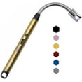 thumbnail image 1 of YOZWOO Electric Lighter, Windproof Rechargeable USB Lighter with 360° Rotatable Neck, Gold, 1 of 8