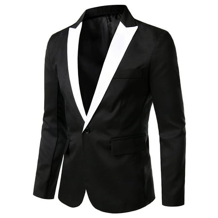 

Men s 1 Button Business Dress Blazers Solid Slim Fit Casual Long Sleeve Notched Lapel Suit Jacket Formal Coat Fahsion Casual Regular Fit Jackets for Wedding Party