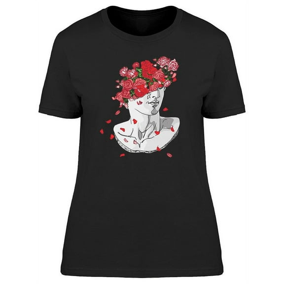 Head With Red Roses T-Shirt Women -Image by Shutterstock, Female x-Large