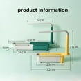 thumbnail image 3 of Frusde Adjustable Telescopic Sink Storage Rack Holder, Sink Organizer Tray Sponge Soap Holder Storage Drain-Green, 3 of 6