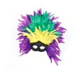 thumbnail image 2 of Tocado de plumas para disfraz, máscara de plumas, tocado decorativo para cosplay Verde Amarillo, 2 of 9