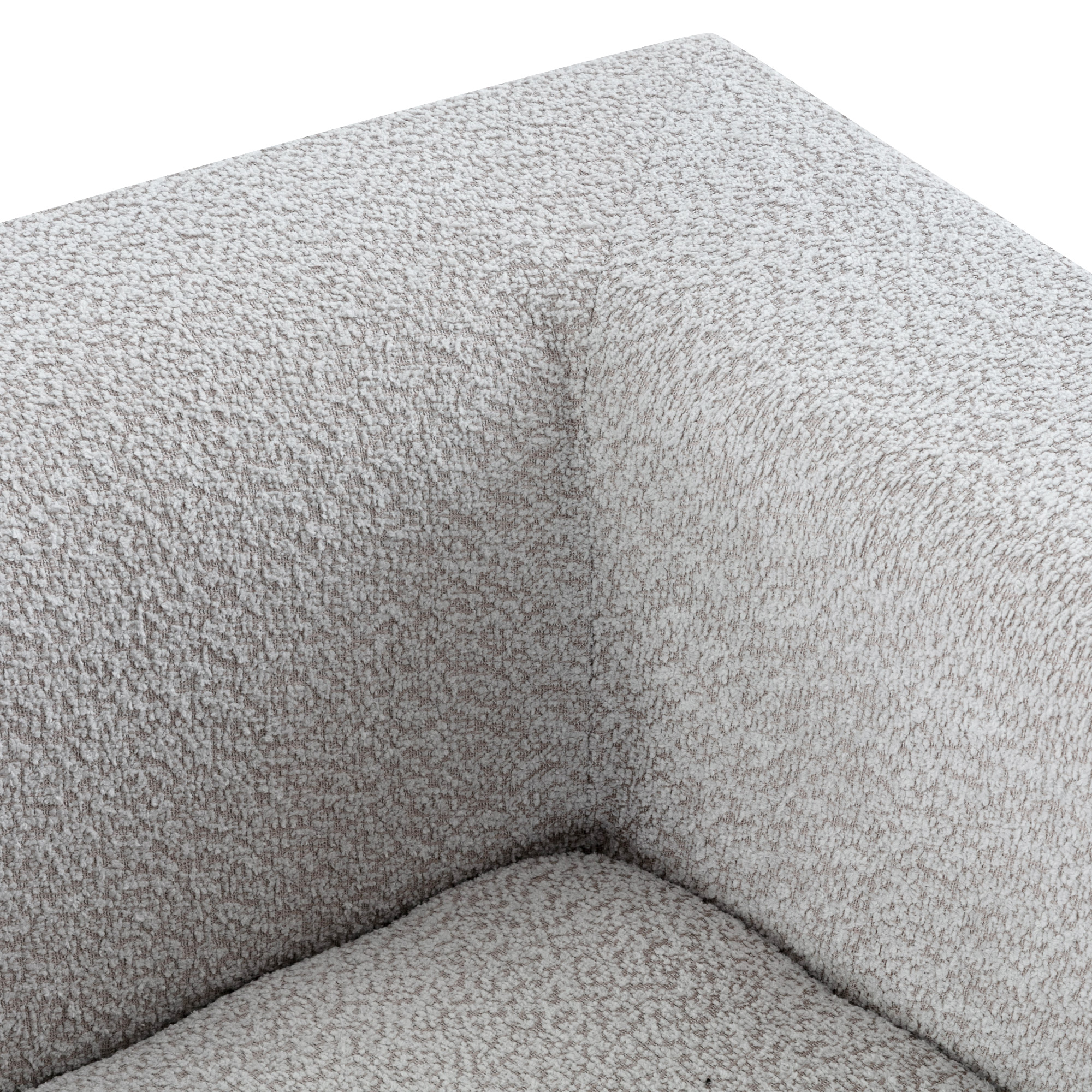 Aukfa 109.4" Curved Chaise Lounge Sofa Couch for Living Room, Boucle, Gray